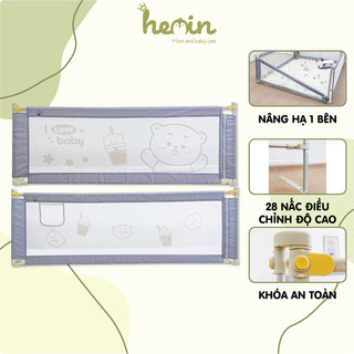 Thanh Chắn Giường Cho Bé Umoo Hình Gấu Dễ Thương, Nâng Hạ 2 Bên, Dễ Dàng Lắp Đặt, An Toàn Tiện Dụng