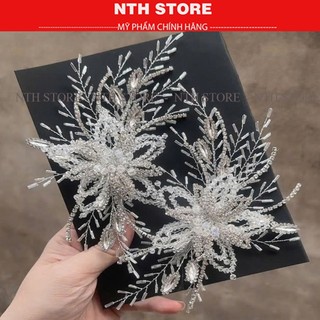 Cài tóc cô dâu pha lê đính đá sánh lấp lánh mẫu mới cho dâu