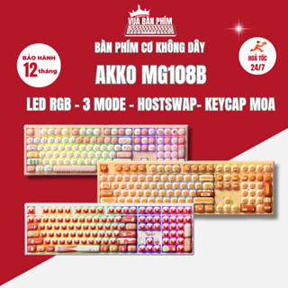 Bàn phím cơ không dây monsgeek mg108b keycap Mantou Paradise / Pig Party / Bunny layout 108 phím,led rgb , hotswap