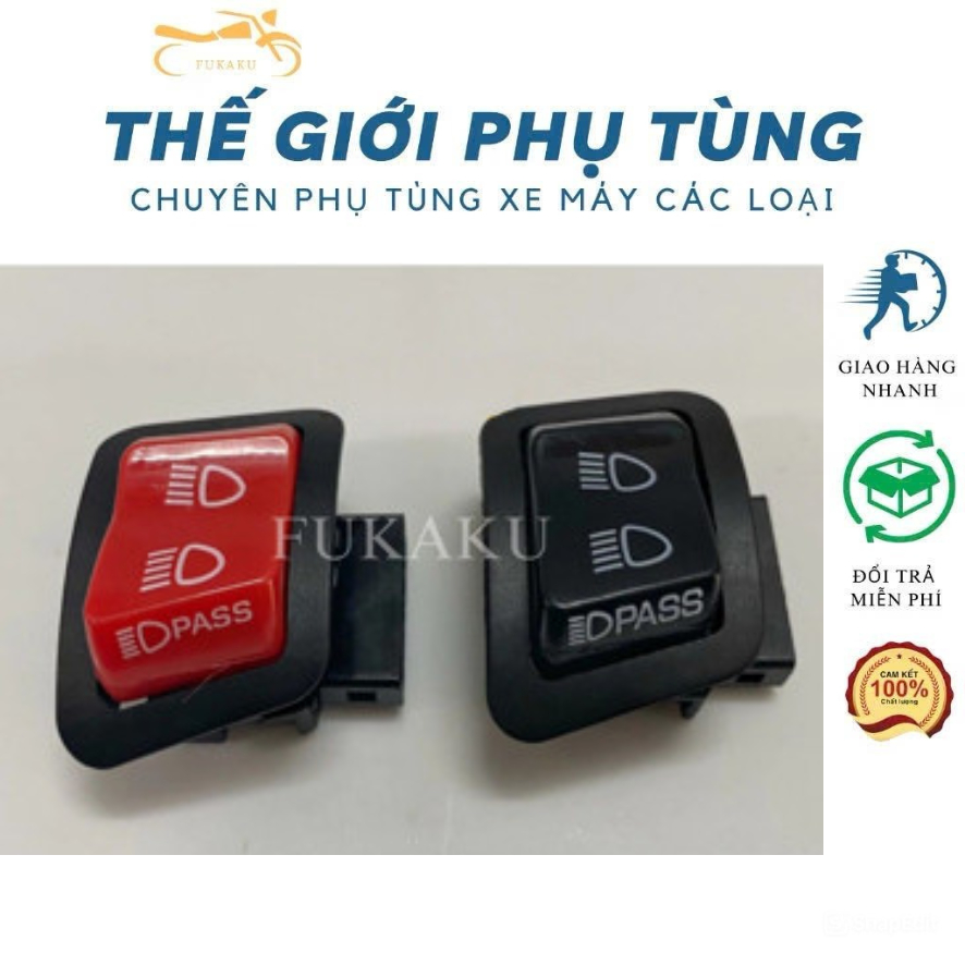 Nút Công Tắc Passing Đen, Đỏ Cho Các Dòng Xe