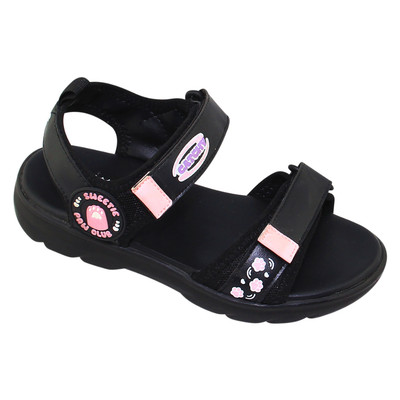 Sandal đế bằng bé gái Bita's SOB.298 (Đen + Hồng + Tím)