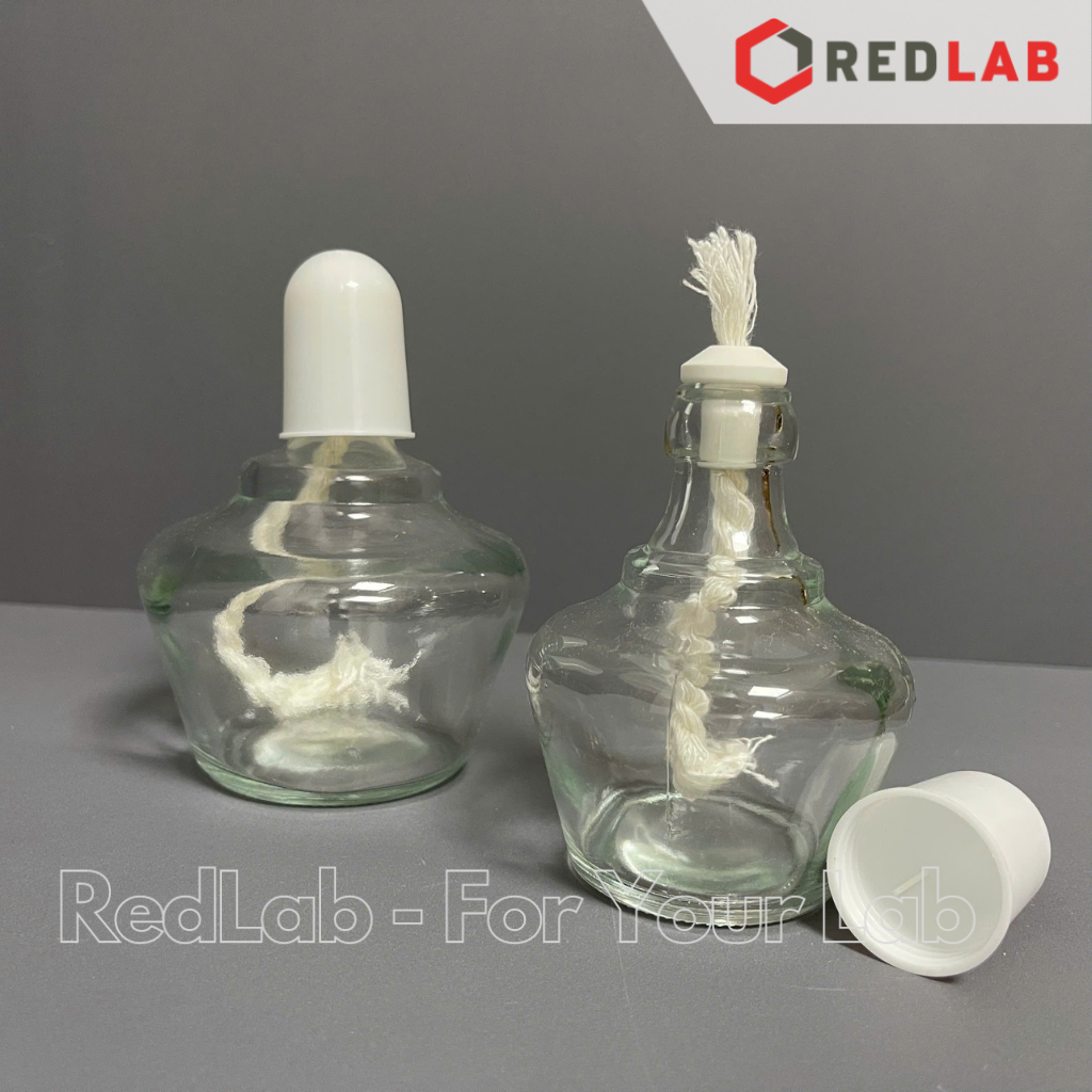 Đèn cồn thủy tinh ONELAB 150ml 250ml dùng đun mẫu thí nghiệm, có sẵn 1 tim đèn, có VAT