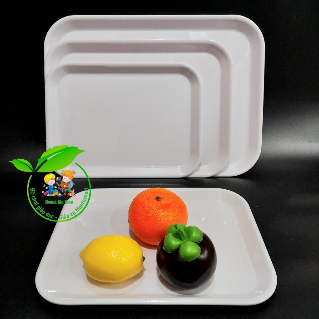 Khay nhựa trắng, khay nhựa Montessori