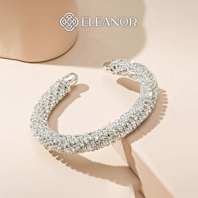 Vòng tay nữ Eleanor Accessories đính đá lấp lánh lắc tay dạng kiềng phụ kiện trang sức 10160