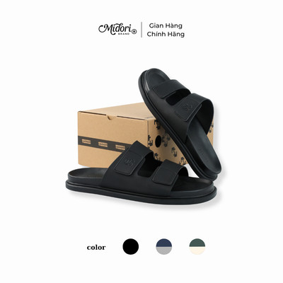 Dép Da Microfiber POW Hai Quai Ngang Nam Nữ Unisex Chống Trơn Trượt Êm Chân Đi Du Lịch | M STUDIO