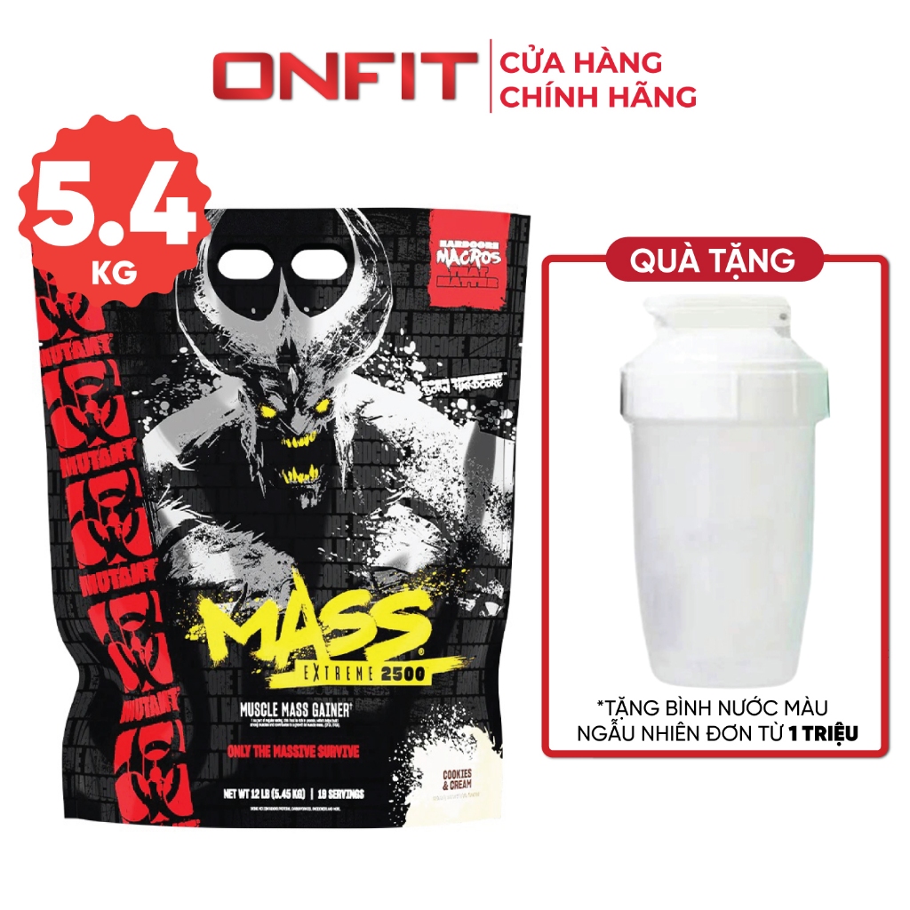 Sữa Bột Mutant MASS EXTREME 2500 Muscle Mass Gainer, Sữa Bột Hàm Lượng Protein và Calo Cao | ONFIT