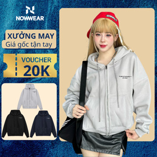 Áo khoác Nỉ Chân Cua Hoodie Zip form boxy cotton 400gsm dây kéo Hoodie Zip Nowwear( Không Xù Lông )