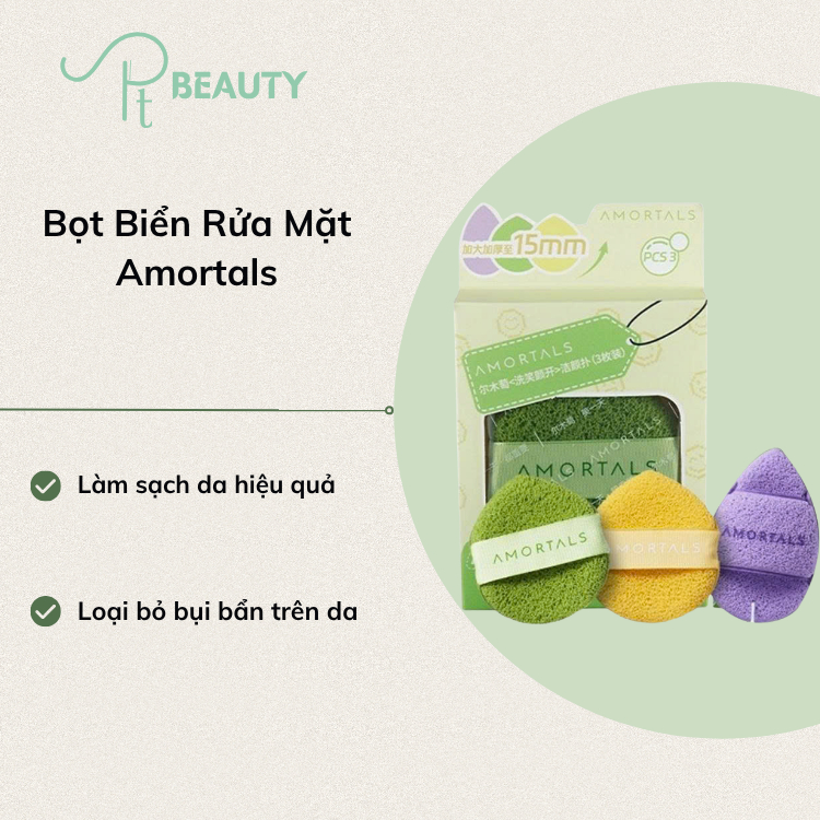 Bông mút bọt biển rửa mặt Amortals