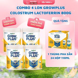   Bác Sĩ Đăng Combo 4 Lon sữa Grow Plus Colostrum Lactoferrin 800g Tặng 1 thùng pha sẵn 24*110ml 