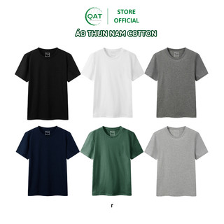  Áo thun nam ngắn tay vải cotton 100% co giãn mỏng mát. Áo phông nam cổ tròn nhiều màu dáng suông quanaoquangthanh 