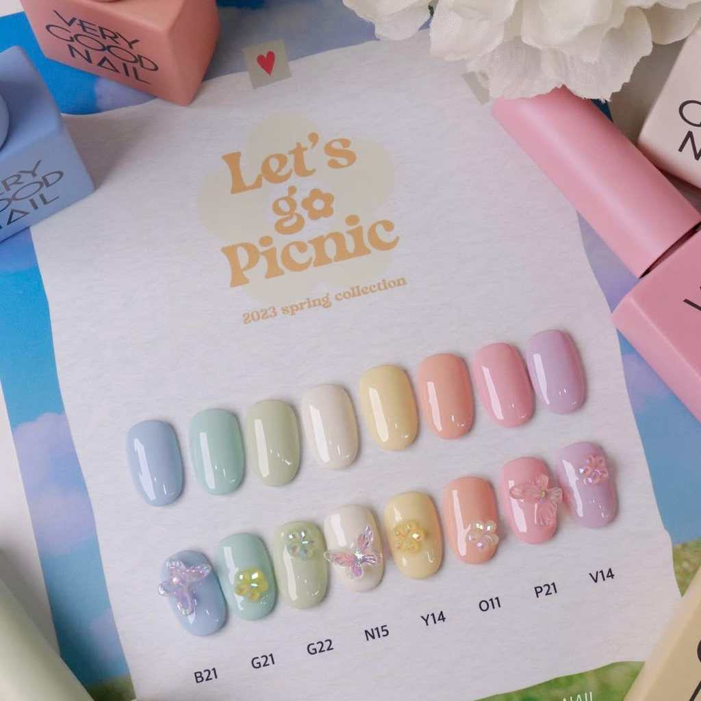 Sơn gel Very Good Nail chính hãng Hàn Quốc set Picnic 2023