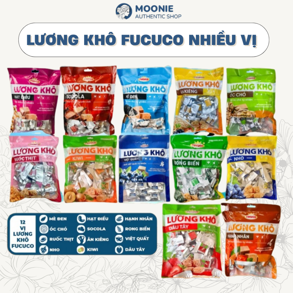 [Giảm Giá] Lương Khô Mini Fucuco Túi 1KG 15 Vị Chính Hãng Thơm Ngon, Dinh Dưỡng, Ăn Vặt, Tiện Lợi