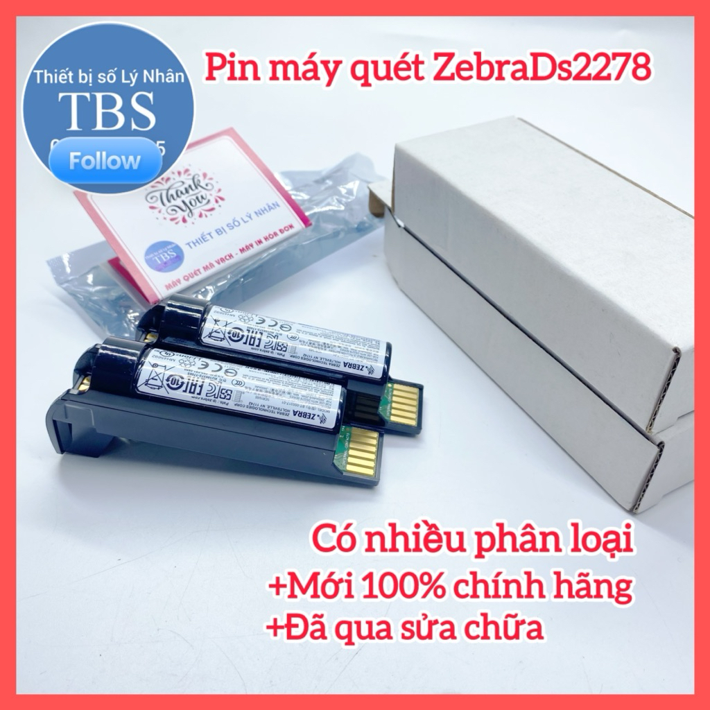 Pin máy quét mã vạch Zebra DS2278,pin máy quét Zebra mới 100%,pin máy quét DS2278và nhiều model khác