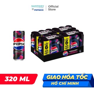  Thùng 24 Lon Nước Ngọt Có Gaz Pepsi Phúc Bồn Tử Không Calo  320ml lon  