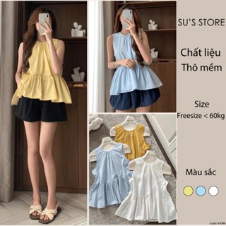 Áo Sát Nách Cổ Tròn Xếp Li Buộc Nơ Lưng Susstore A3096 Thời Trang Nữ