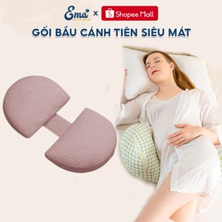 Gối bà bầu cánh tiên siêu mát EMA - Giảm đau lưng hiệu quả - Kê bụng hỗ trợ ngủ ngon