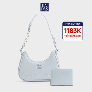 Túi Xách Nữ Quai Xích Lea Chain Xanh Ghi HAPAS Đeo Vai Size 23 - TDV240989