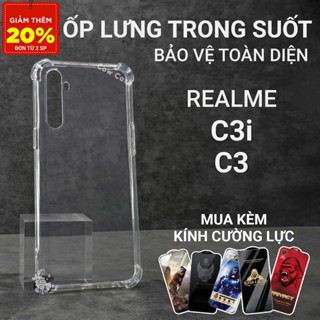  Ốp Realme C3 C3i Cowcase trơn trong suốt | Ốp điện thoại Realme dẻo bảo vệ camera đt toàn diện 