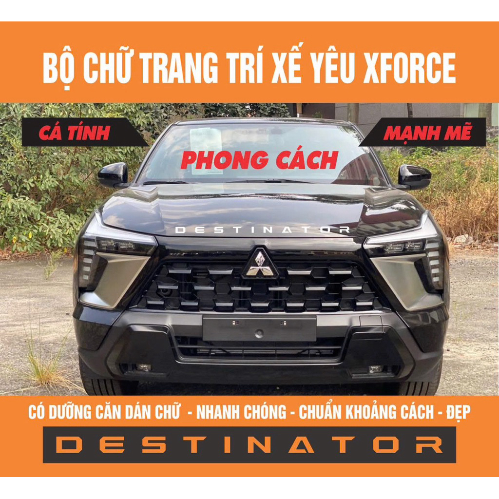 Chữ DESTINATOR trang trí xe XFORCE, phụ kiện xe xforce