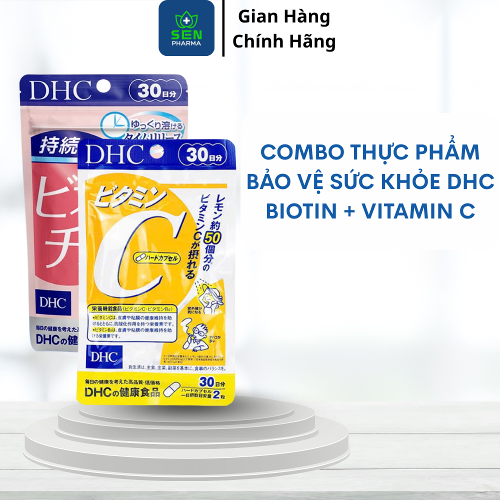 Combo DHC Biotin 30 ngày & Vitamin C 30 ngày – Tóc Chắc Khỏe, Da Sáng Mịn - Sen pharma