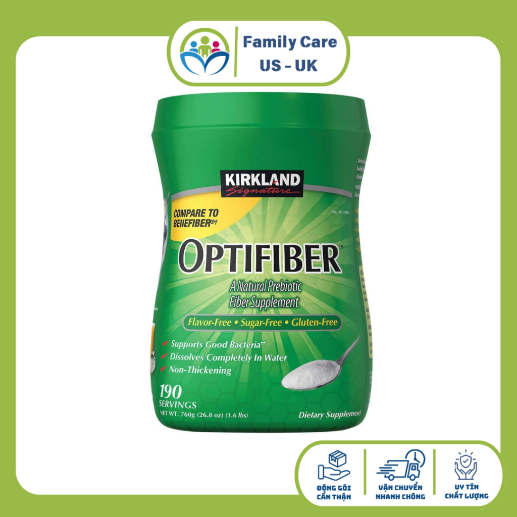 Bột hòa tan bổ sung chất xơ Kirkland Optifiber 760gr - Hàng Mỹ