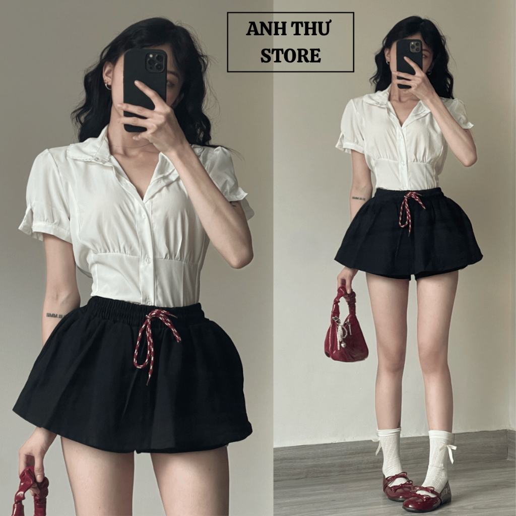 Quần Váy Xòe Bồng Chất Kaki Cao Cấp Cạp Chun Có Dây Buộc Đính Kèm Bigsize , Chân Váy Ngắn Dáng Rộng Có Quần Bảo Hộ 462 | BigBuy360 - bigbuy360.vn