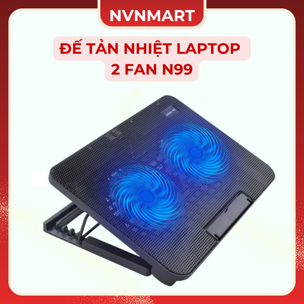  ĐẾ TẢN NHIỆT LAPTOP N99 2 QUẠT - AT 