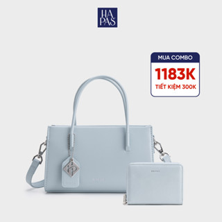Túi Xách Nữ Quai Xách La Muse Phủ Màu Tag Vuông Xanh Ghi HAPAS