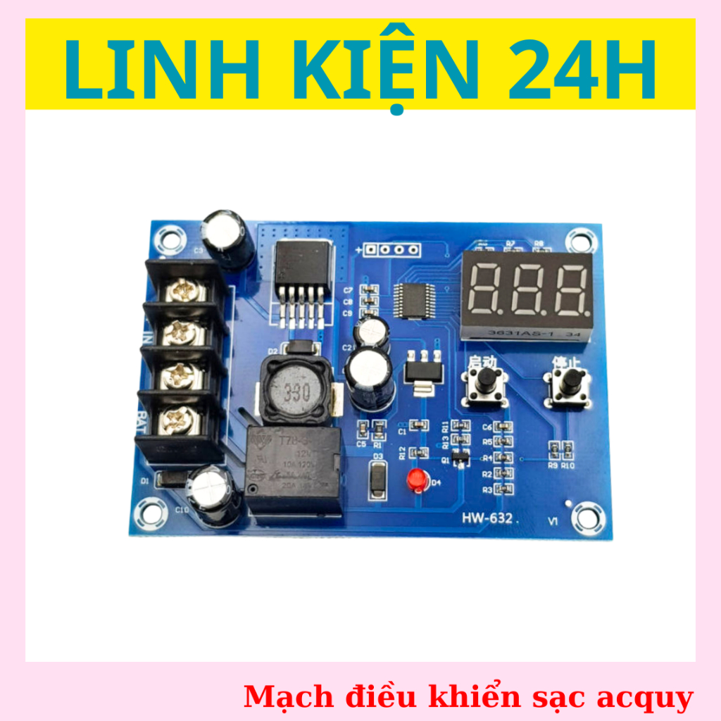 Mạch Sạc Acquy 12-24V - Mạch điều khiển sạc acquy - Mạch tự động sạc acquy