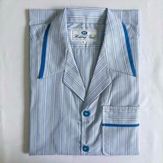 Bộ Pyjama HUONGTAM Kate  tay ngắn nam cao cấp(PNK02N3). Chất liệu Kate loại tốt:  mềm mại, thoáng mát, không phai màu.