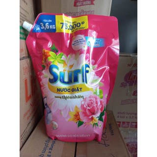(túi 3.6kg) NƯỚC GIẶT SURF TÚI 3 MÀU XANH/HỒNG