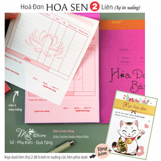 Hoá đơn KITTY - HOA SEN - Mèo Thần Tài - Totoro 2 liên loại TO (Tự in xuống)