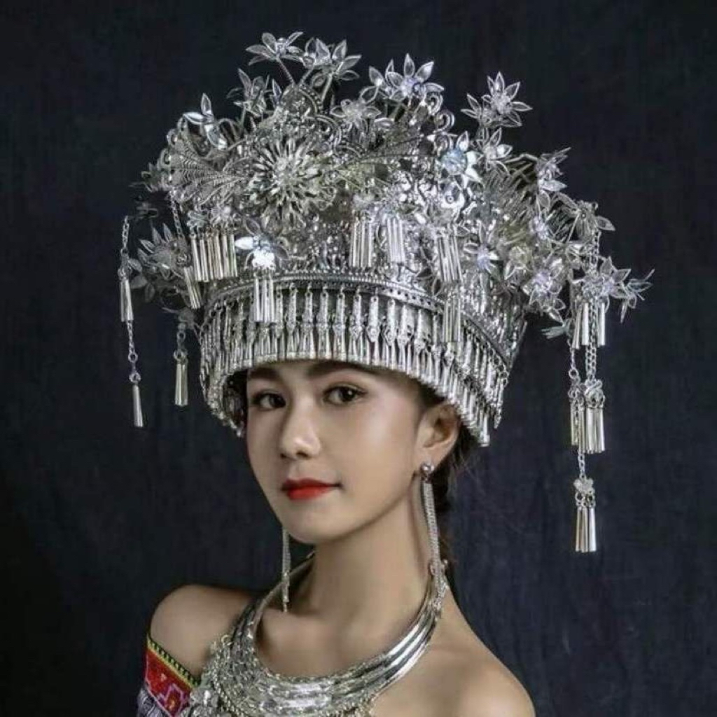 Mũ miêu cương loại to mũ dân tộc miêu ( sẵn )