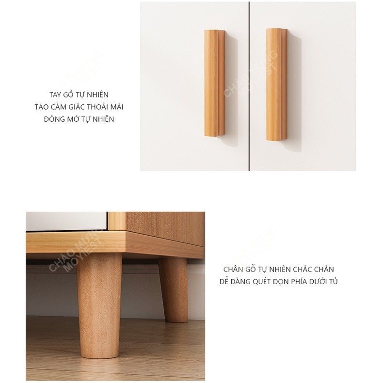 MY Tủ Quần  Áo Gỗ 2 Cánh Phong Cách Nordic Tủ Đựng Quần Áo Đa Năng Chất Liệu Gỗ MDF nước chống xước | BigBuy360 - bigbuy360.vn