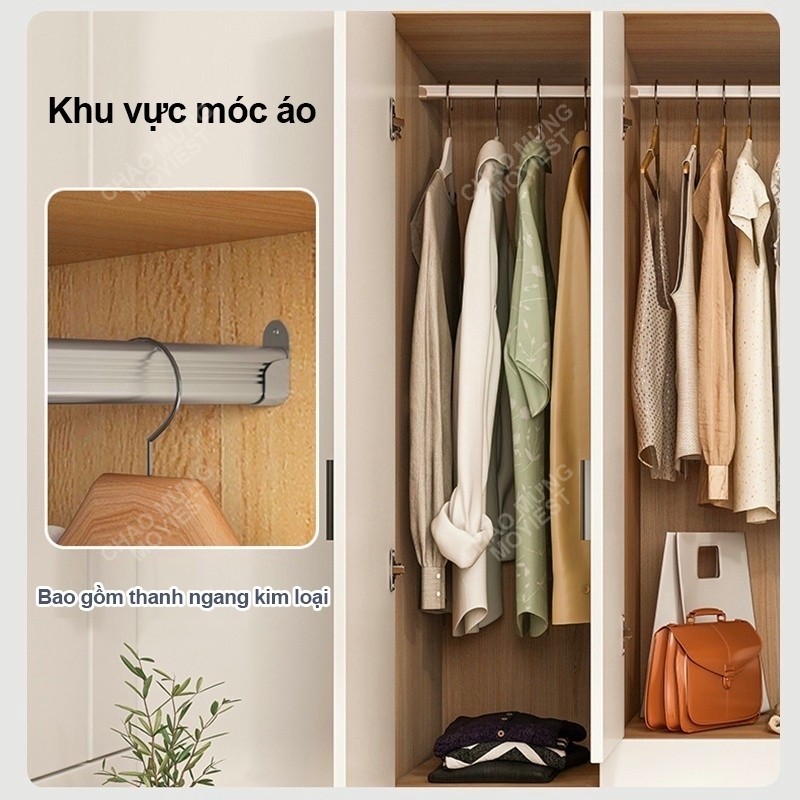 MY Tủ quần áo gỗ 2 cánh phong cách Nordic thương hiệu tủ đồ quần áo 2 cánh đa nă nước chống xước | BigBuy360 - bigbuy360.vn