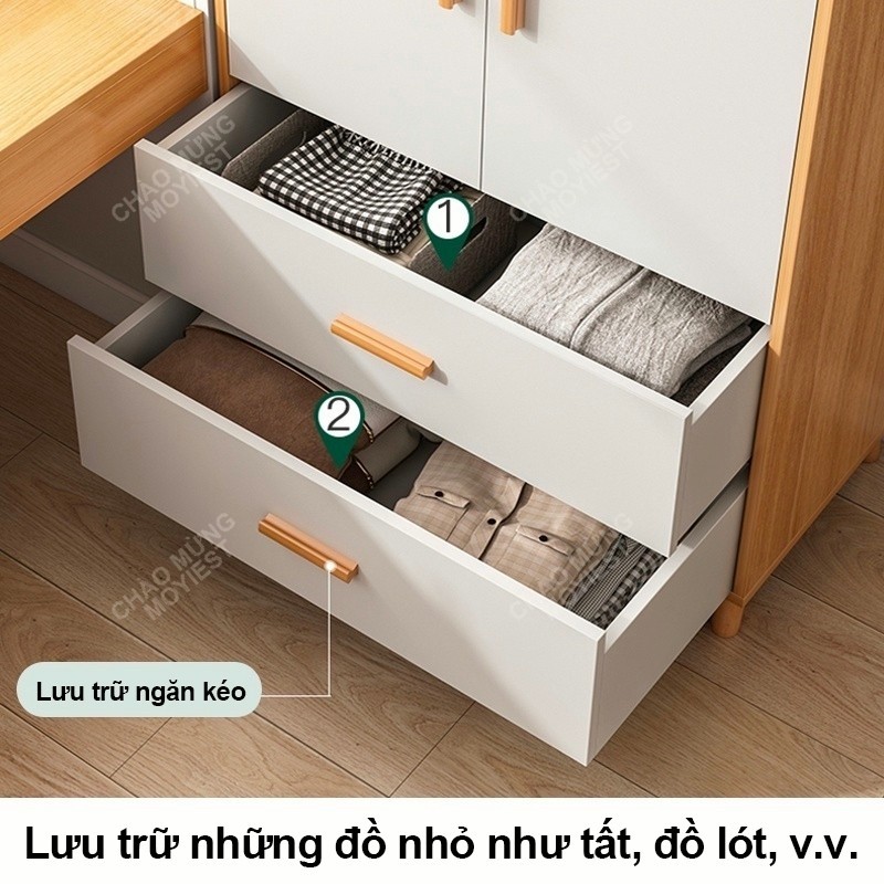 MY Tủ quần áo gỗ 2 cánh phong cách Nordic thương hiệu tủ đồ quần áo 2 cánh đa nă nước chống xước | BigBuy360 - bigbuy360.vn