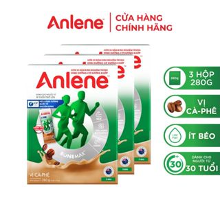 [KOL] Combo 3 Sữa bột Anlene cà phê hộp 280g