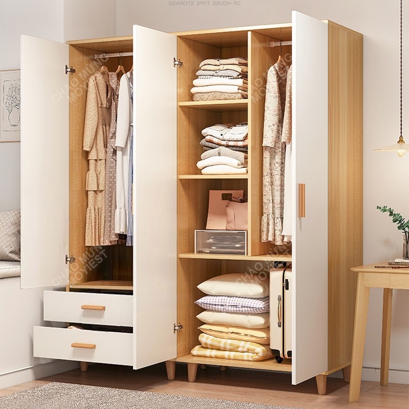 MY Tủ Quần  Áo Gỗ 2 Cánh Phong Cách Nordic Tủ Đựng Quần Áo Đa Năng Chất Liệu Gỗ MDF nước chống xước | BigBuy360 - bigbuy360.vn
