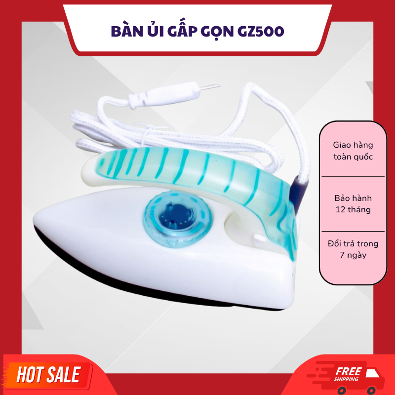 Bàn Ủi Khô GZ500 Công Suất 1200W, Gấp Gọn tiện dụng, Là Nhanh Quần Áo Phẳng Mượt - Bảo hành 12 tháng