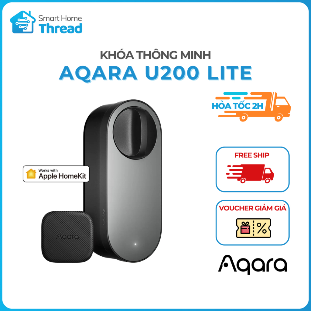 [Lắp HCM/HN] Aqara U200 Lite - BH 24 THÁNG - Khóa Thông Minh Vân Tay, Hỗ Trợ Matter, Kết Nói Bluetoo