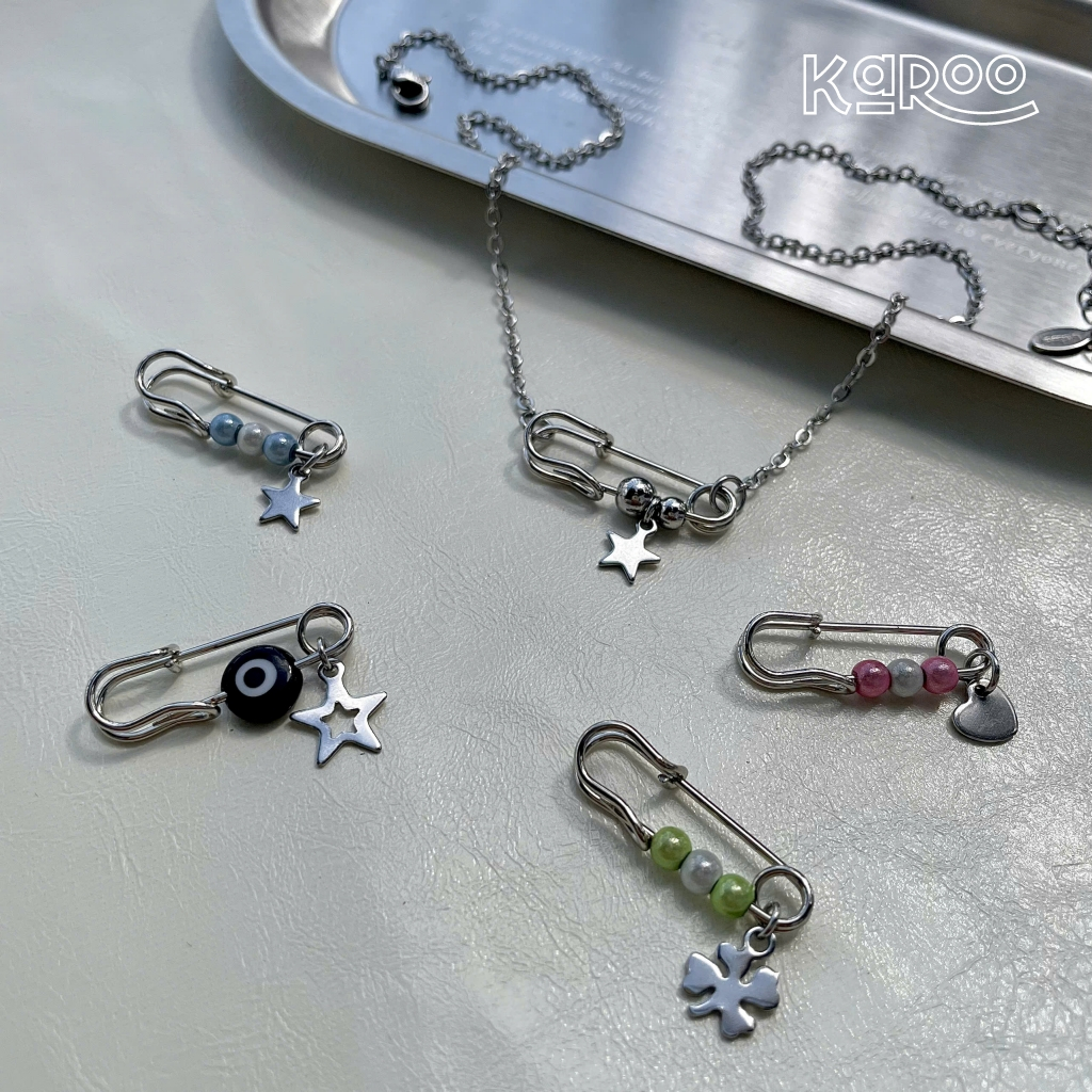 Vòng Cổ Vòng Tay KAROO Safety Pin Mix - Khoá Thép