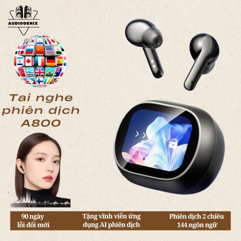 Tai nghe phiên dịch A800 – Dịch 144 ngôn ngữ có độ trễ cực thấp + app dịch VIP Quốc tế vĩnh viễn | BigBuy360 - bigbuy360.vn