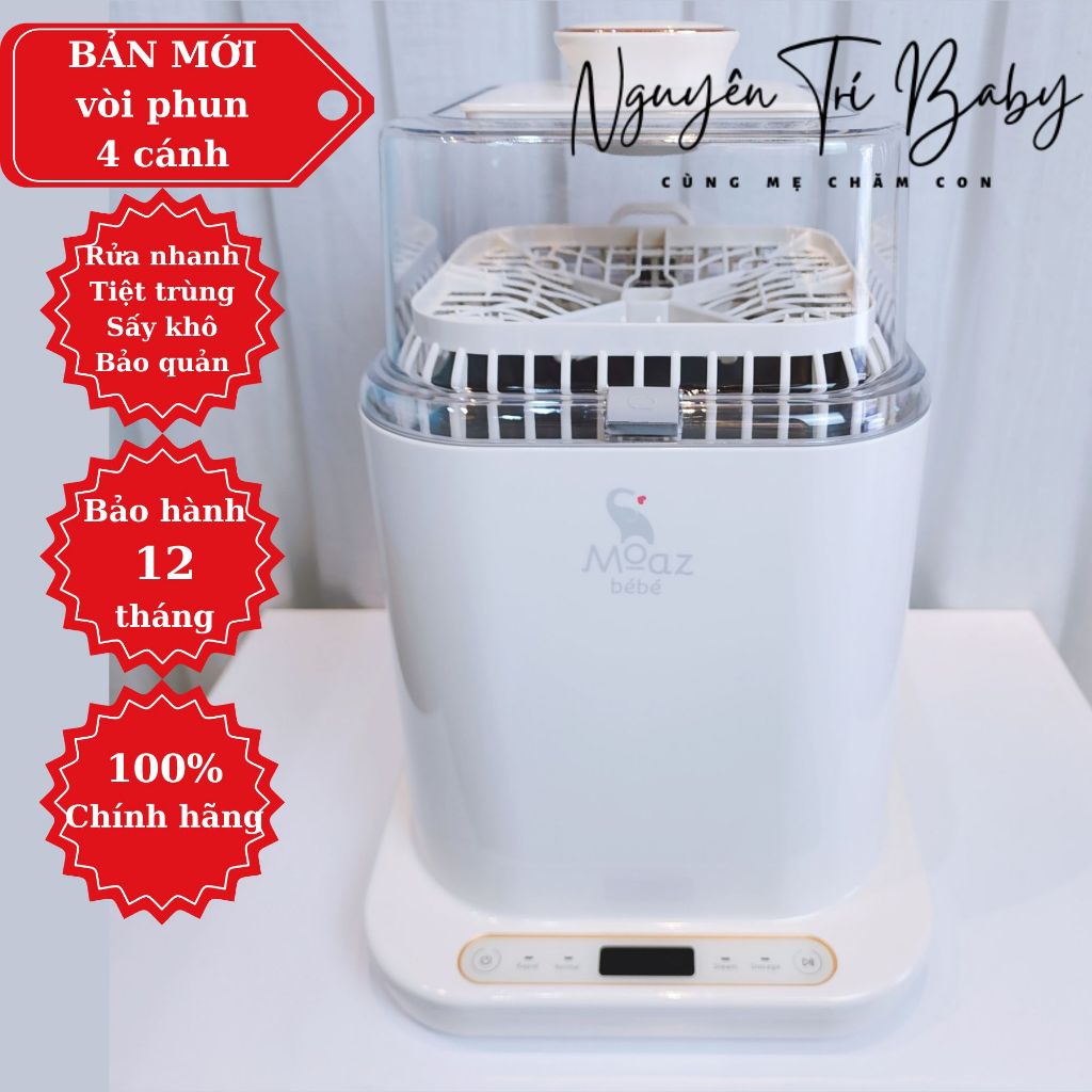 Máy rửa bình sữa Moaz bebe MB064 có tiệt trùng sấy khô và bảo quản