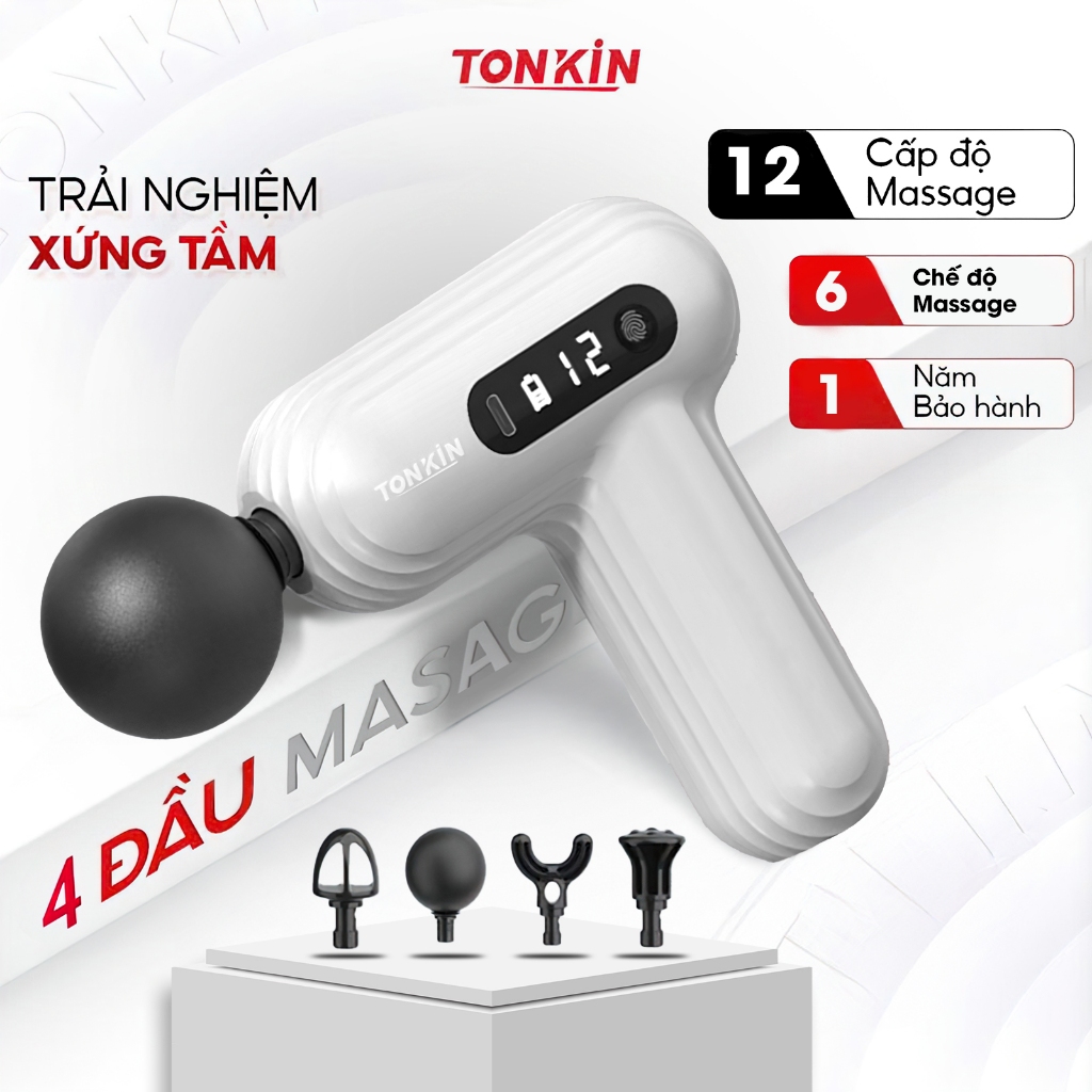 Máy massage cầm tay mini Tonkin với công nghệ cảm biến lực giúp giản đau mỏi cổ, vai, gáy