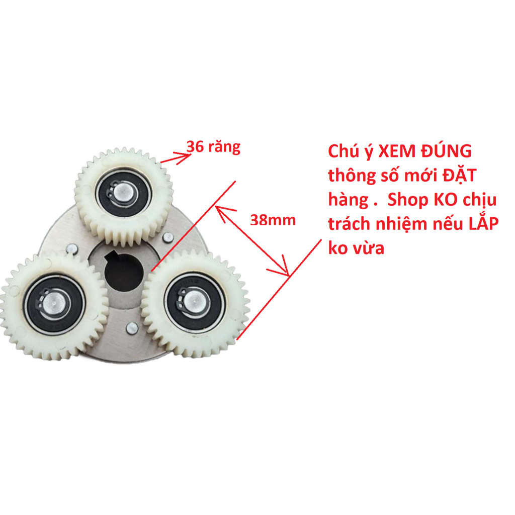 NAMHP Bộ Bánh Răng Xe Đạp Điện SỐ RĂNG 36, ĐƯỜNG KÍNH 38MM, RĂNG THẲNG, KO XIÊN.