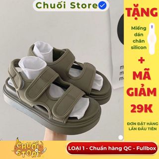 [SẴN CHUẨN QC] Giày Sandal Nữ Ulzzang LOẠI 1 CHUẨN FORM - Giày quai hậu đi học nữ hai quai vải dán đế bằng mẫu mới