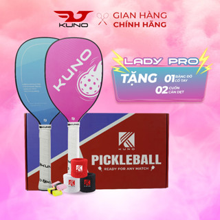 Vợt Pickleball Kuno Lady Pro dành cho tập luyện, đúc ép nóng chất liệu sợi Carbon T700, độ dày 16mm