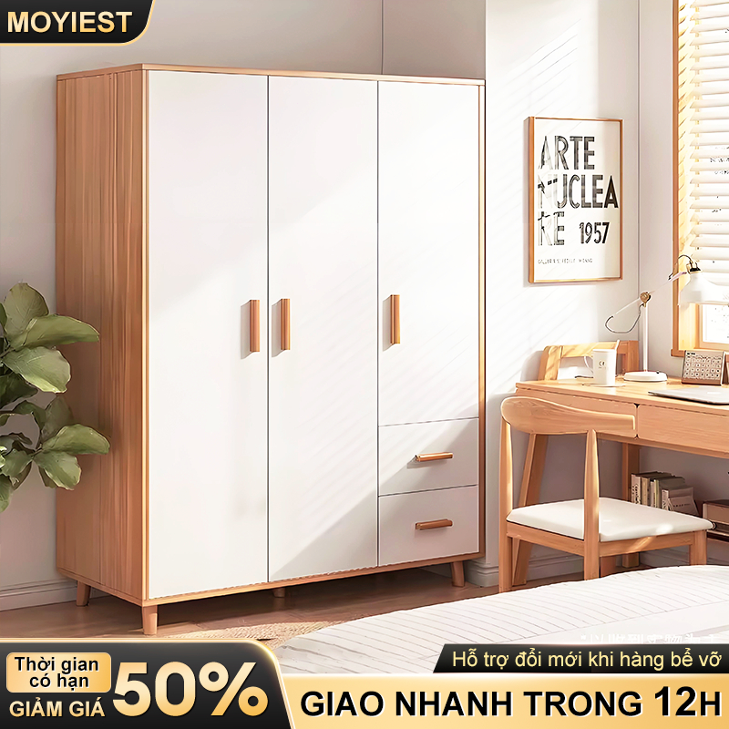 MY Tủ quần áo gỗ 2 cánh phong cách Nordic thương hiệu tủ đồ quần áo 2 cánh đa nă nước chống xước | BigBuy360 - bigbuy360.vn