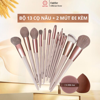  Bộ cọ 13 cây makeup trang điểm cọ phấn phủ tán nền má hồng cọ kẻ mắt phấn mũi kèm túi vải 