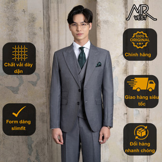 Bộ Suit nam thiết kế xanh kẻ sọc chìm MRV513
